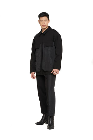 Black Jacket With Quilted Detail