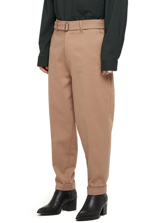 Brown Baggy Pants with Belt