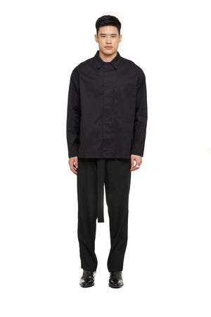 BLACK OVERSIZED OUTER/OVER SHIRT