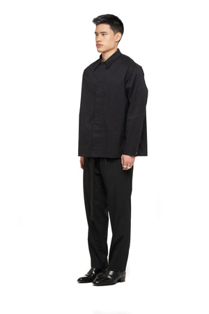 BLACK OVERSIZED OUTER/OVER SHIRT