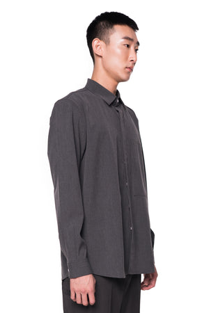 GREY LOOSE SHIRT WITH ZIPPED POCKET