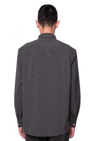 GREY LOOSE SHIRT WITH ZIPPED POCKET