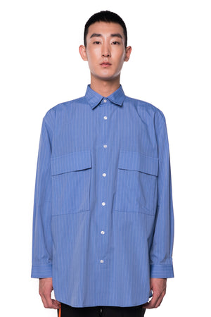 Light Blue Oversized Stripped Shirt