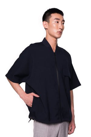 NAVY OVERSIZED WITH ZIPPER OPENING