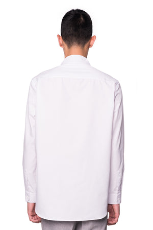 White Double Collarless pt.I Long Sleeves Shirt