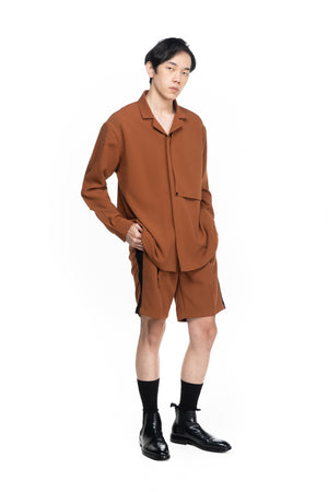 BROWN SHORT PANTS WITH BELT