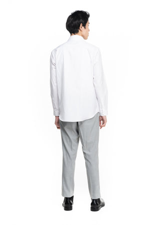 White Collarless Part 1 Long Sleeves Shirt