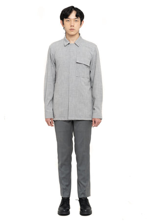 Light Grey Over shirt With Back detail