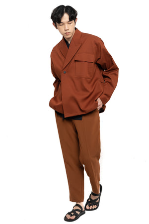 Oversized Terracotta Double Breasted Outer